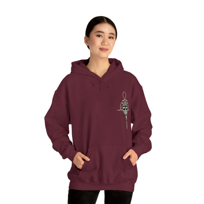 Scroll Skull- Unisex Heavy Blend Hooded Sweatshirt - Image 3
