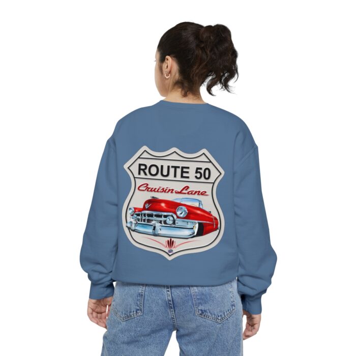 Route 50 Cadi-Unisex Garment-Dyed Sweatshirt Route 66 - Image 94