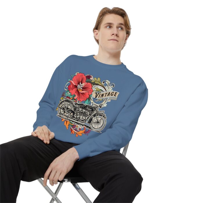 Vintage motorcycle -Unisex Garment-Dyed Sweatshirt Route 66 gift dad - Image 95