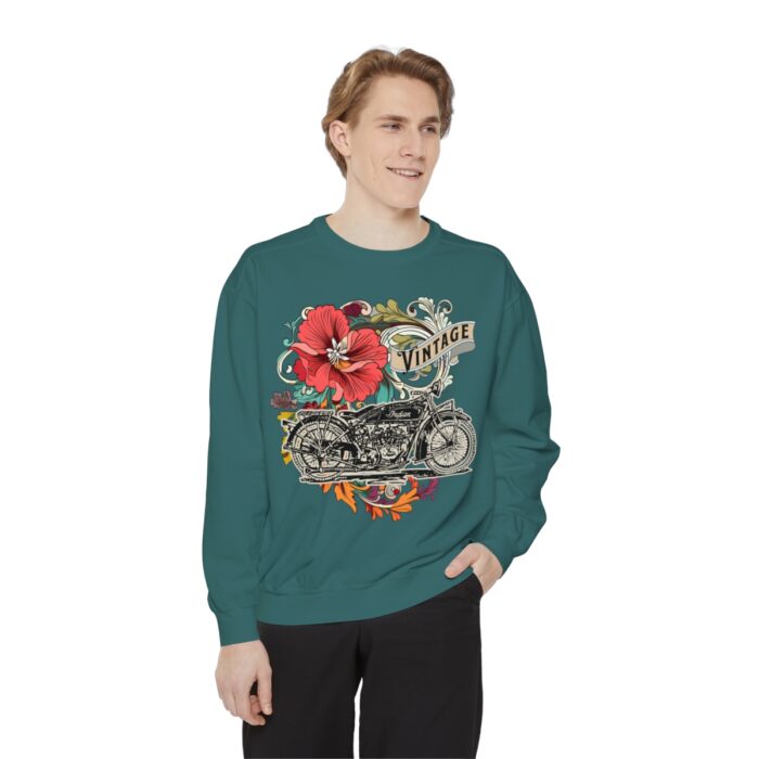 Vintage motorcycle -Unisex Garment-Dyed Sweatshirt Route 66 gift dad - Image 51