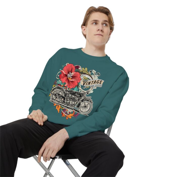 Vintage motorcycle -Unisex Garment-Dyed Sweatshirt Route 66 gift dad - Image 55