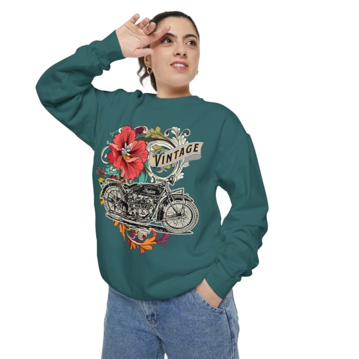Vintage motorcycle -Unisex Garment-Dyed Sweatshirt Route 66 gift dad - Image 56