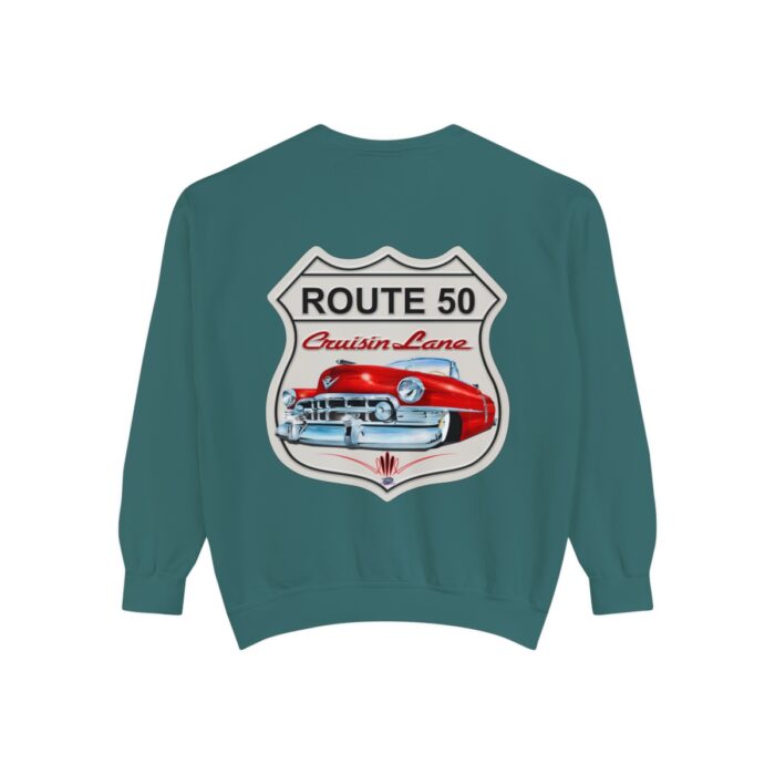 Route 50 Cadi-Unisex Garment-Dyed Sweatshirt Route 66 - Image 50