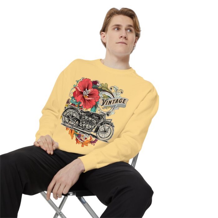 Vintage motorcycle -Unisex Garment-Dyed Sweatshirt Route 66 gift dad - Image 23