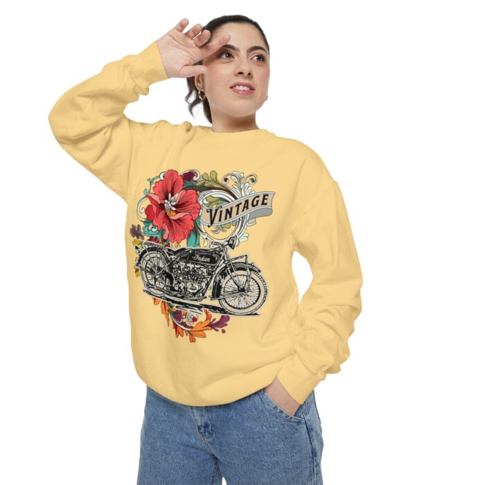 Vintage motorcycle -Unisex Garment-Dyed Sweatshirt Route 66 gift dad - Image 24