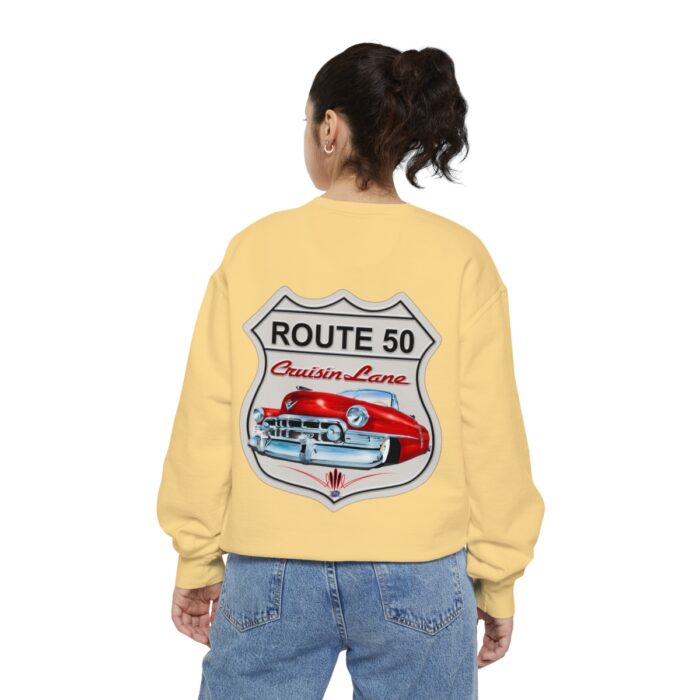 Route 50 Cadi-Unisex Garment-Dyed Sweatshirt Route 66 - Image 22