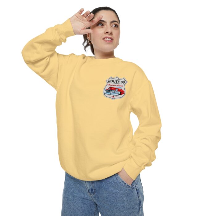 Route 50 Cadi-Unisex Garment-Dyed Sweatshirt Route 66 - Image 24
