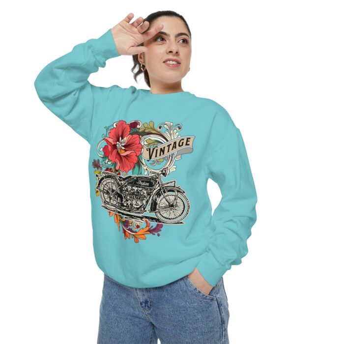 Vintage motorcycle -Unisex Garment-Dyed Sweatshirt Route 66 gift dad - Image 40