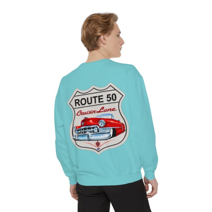 Route 50 Cadi-Unisex Garment-Dyed Sweatshirt Route 66 - Image 36