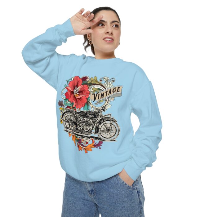Vintage motorcycle -Unisex Garment-Dyed Sweatshirt Route 66 gift dad - Image 80