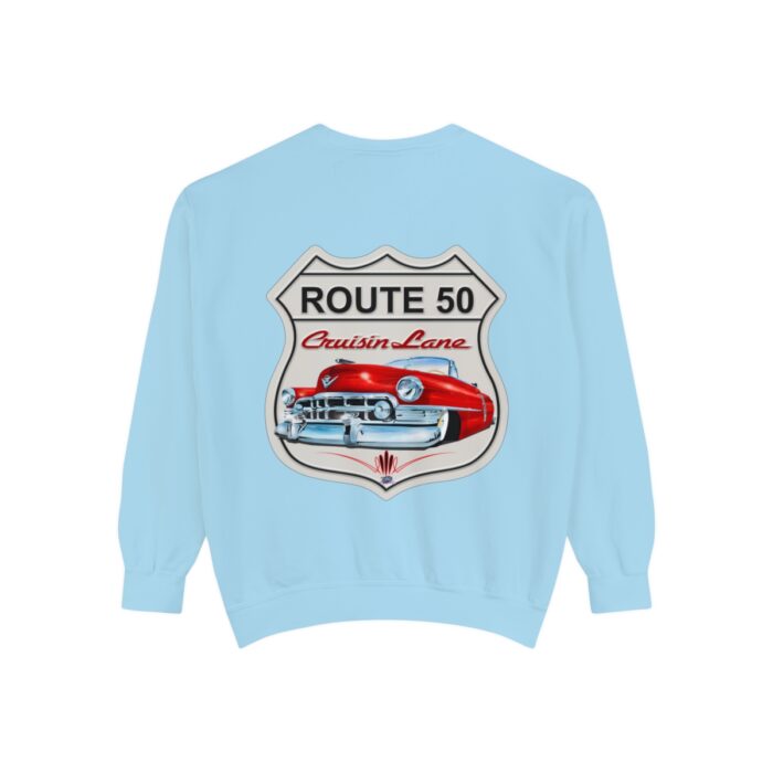 Route 50 Cadi-Unisex Garment-Dyed Sweatshirt Route 66 - Image 74
