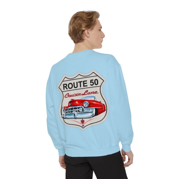 Route 50 Cadi-Unisex Garment-Dyed Sweatshirt Route 66 - Image 76