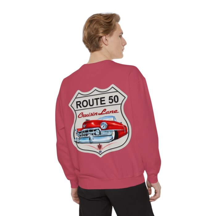 Route 50 Cadi-Unisex Garment-Dyed Sweatshirt Route 66 - Image 140