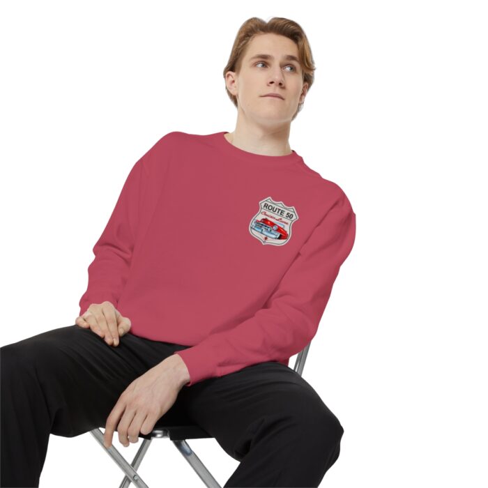 Route 50 Cadi-Unisex Garment-Dyed Sweatshirt Route 66 - Image 143