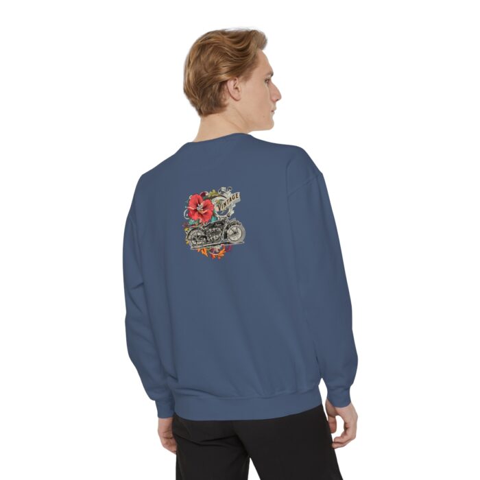 Vintage motorcycle -Unisex Garment-Dyed Sweatshirt Route 66 gift dad - Image 100