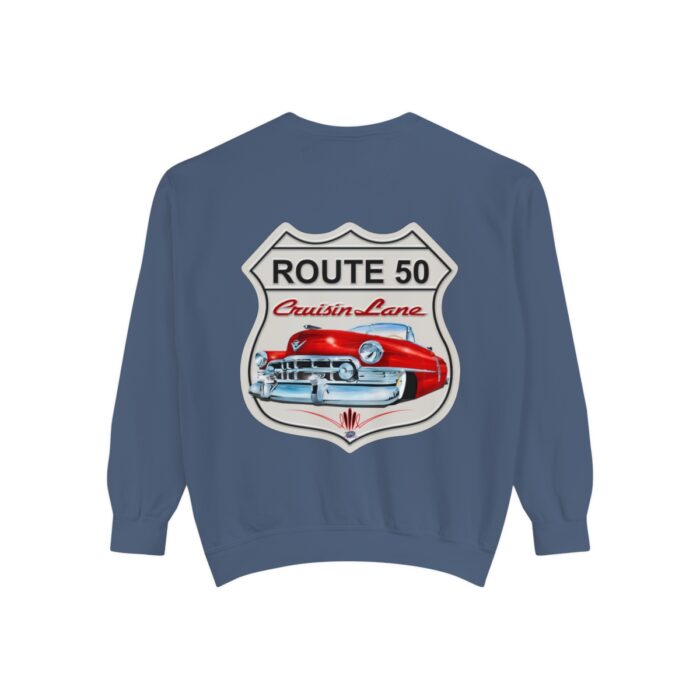 Route 50 Cadi-Unisex Garment-Dyed Sweatshirt Route 66 - Image 98