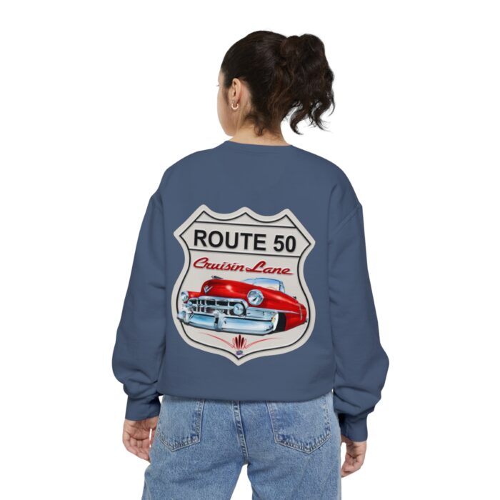 Route 50 Cadi-Unisex Garment-Dyed Sweatshirt Route 66 - Image 102