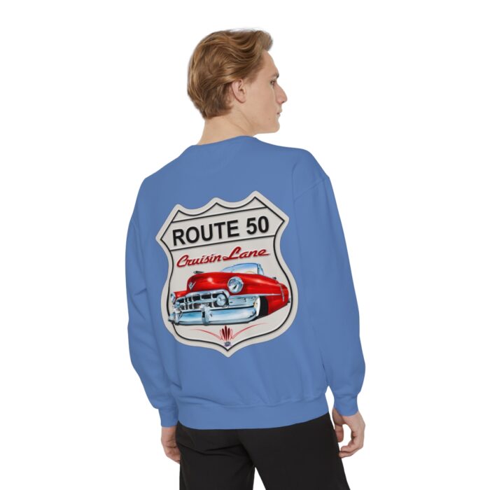 Route 50 Cadi-Unisex Garment-Dyed Sweatshirt Route 66 - Image 84