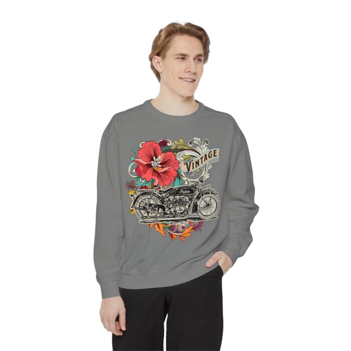 Vintage motorcycle -Unisex Garment-Dyed Sweatshirt Route 66 gift dad - Image 27
