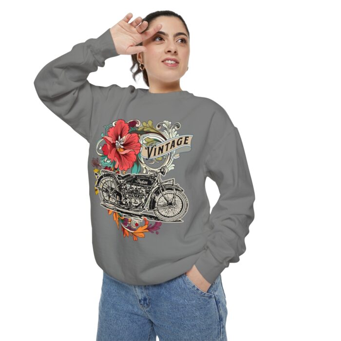 Vintage motorcycle -Unisex Garment-Dyed Sweatshirt Route 66 gift dad - Image 32