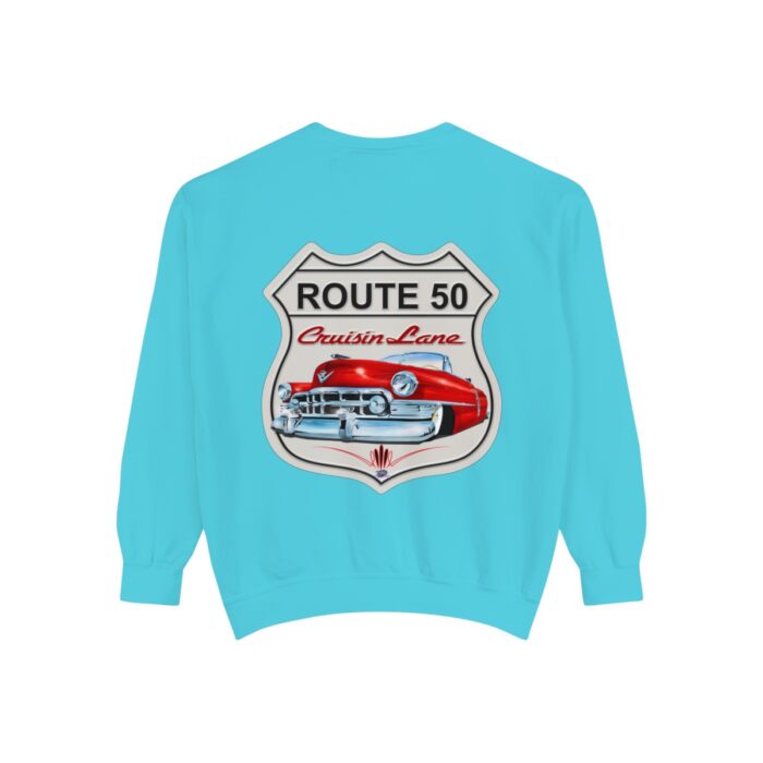 Route 50 Cadi-Unisex Garment-Dyed Sweatshirt Route 66 - Image 66