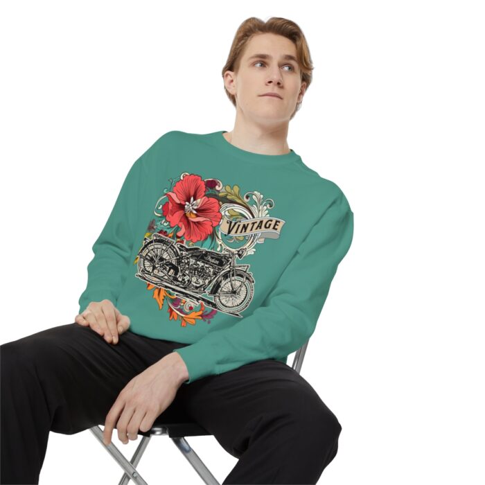 Vintage motorcycle -Unisex Garment-Dyed Sweatshirt Route 66 gift dad - Image 47