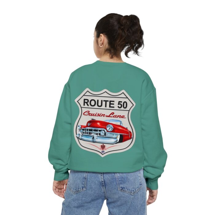 Route 50 Cadi-Unisex Garment-Dyed Sweatshirt Route 66 - Image 46