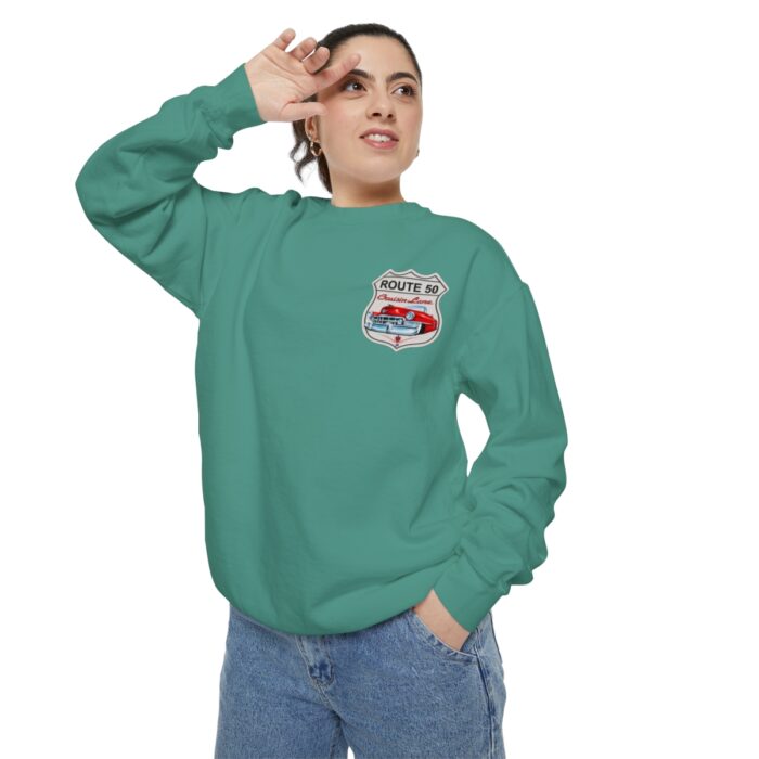 Route 50 Cadi-Unisex Garment-Dyed Sweatshirt Route 66 - Image 48