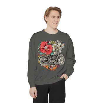 Vintage motorcycle -Unisex Garment-Dyed Sweatshirt Route 66 gift dad