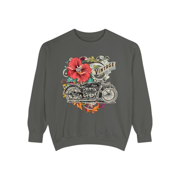 Vintage motorcycle -Unisex Garment-Dyed Sweatshirt Route 66 gift dad - Image 2
