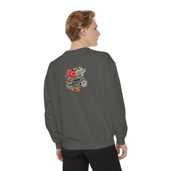 Vintage motorcycle -Unisex Garment-Dyed Sweatshirt Route 66 gift dad - Image 4