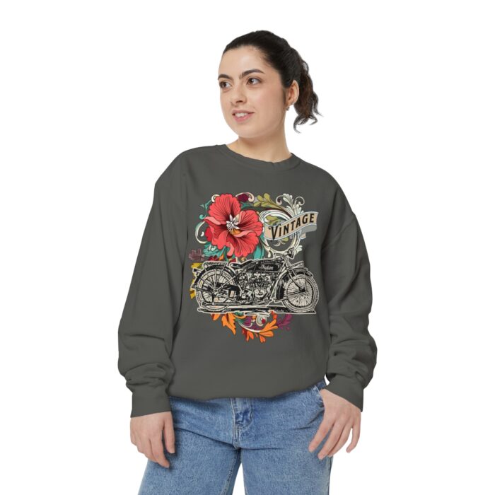 Vintage motorcycle -Unisex Garment-Dyed Sweatshirt Route 66 gift dad - Image 5