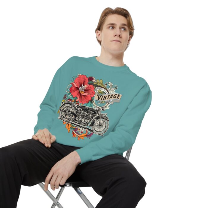 Vintage motorcycle -Unisex Garment-Dyed Sweatshirt Route 66 gift dad - Image 63