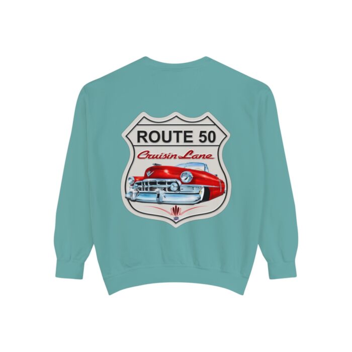 Route 50 Cadi-Unisex Garment-Dyed Sweatshirt Route 66 - Image 58