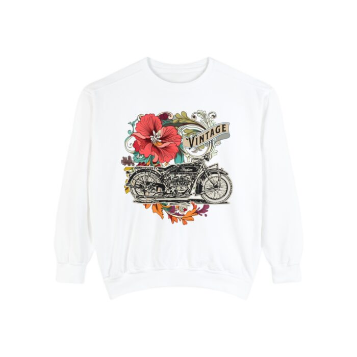 Vintage motorcycle -Unisex Garment-Dyed Sweatshirt Route 66 gift dad - Image 9