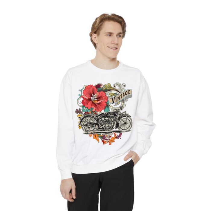 Vintage motorcycle -Unisex Garment-Dyed Sweatshirt Route 66 gift dad - Image 11