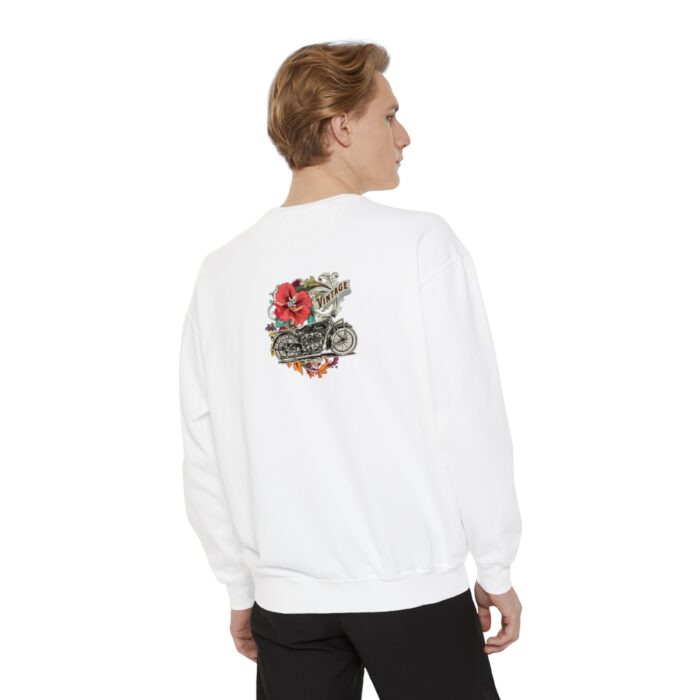 Vintage motorcycle -Unisex Garment-Dyed Sweatshirt Route 66 gift dad - Image 12