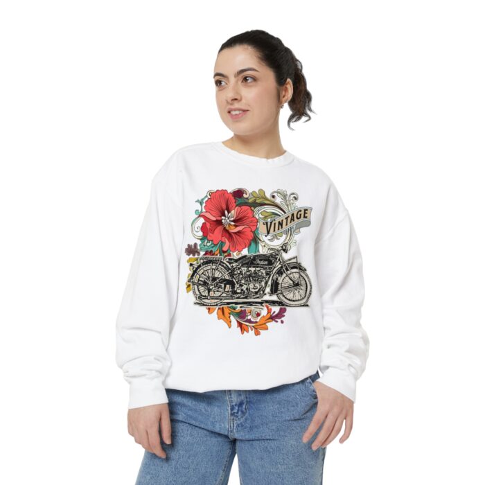 Vintage motorcycle -Unisex Garment-Dyed Sweatshirt Route 66 gift dad - Image 13