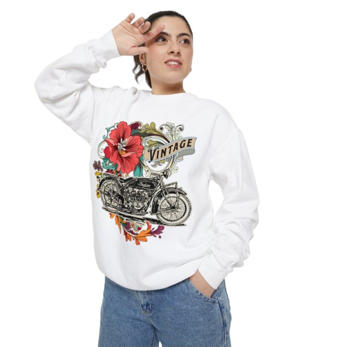 Vintage motorcycle -Unisex Garment-Dyed Sweatshirt Route 66 gift dad - Image 16