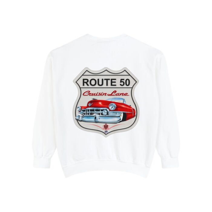 Route 50 Cadi-Unisex Garment-Dyed Sweatshirt Route 66 - Image 10
