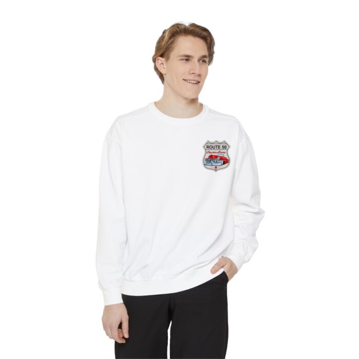 Route 50 Cadi-Unisex Garment-Dyed Sweatshirt Route 66 - Image 11