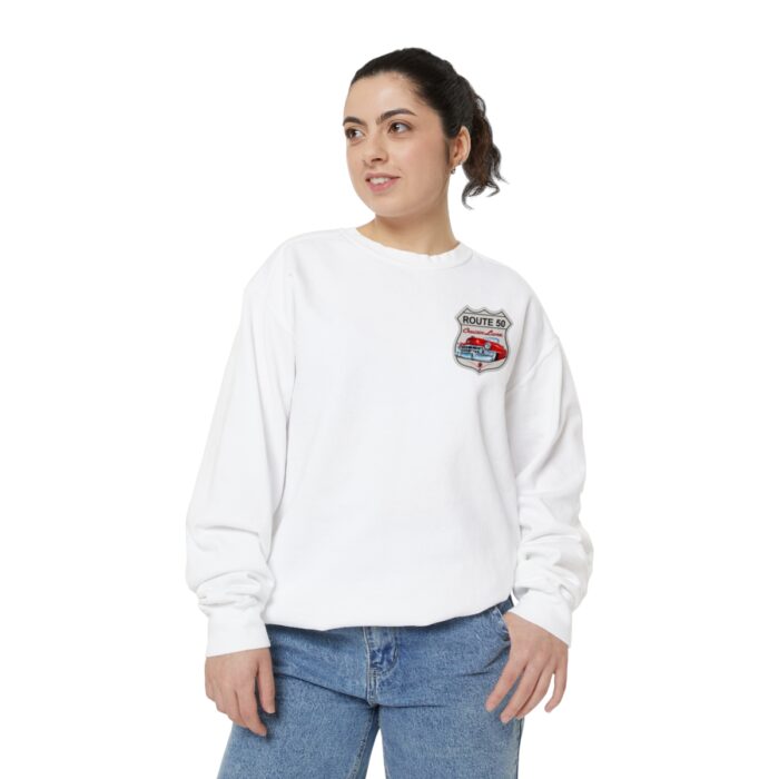 Route 50 Cadi-Unisex Garment-Dyed Sweatshirt Route 66 - Image 13