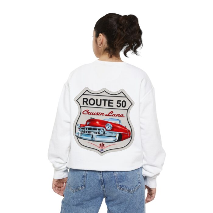 Route 50 Cadi-Unisex Garment-Dyed Sweatshirt Route 66 - Image 14