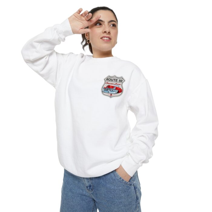 Route 50 Cadi-Unisex Garment-Dyed Sweatshirt Route 66 - Image 16