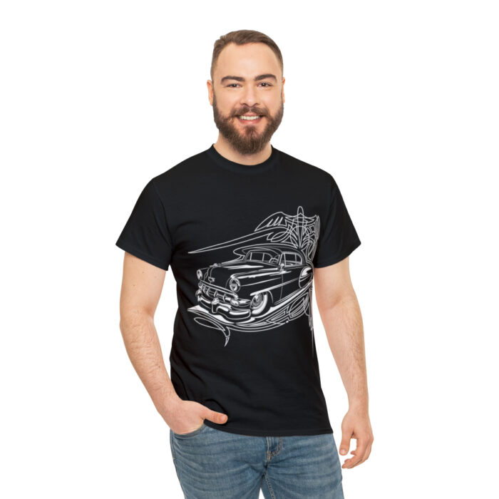 54 Chevy with pinstriping design-T- shirt -Unisex Heavy Cotton Tee men's woman gift - Image 5