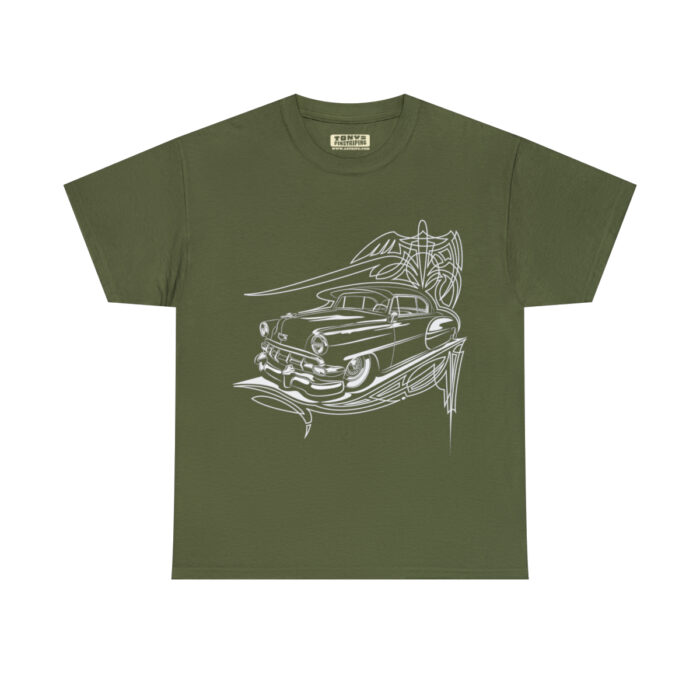 54 Chevy with pinstriping design-T- shirt -Unisex Heavy Cotton Tee men's woman gift - Image 9