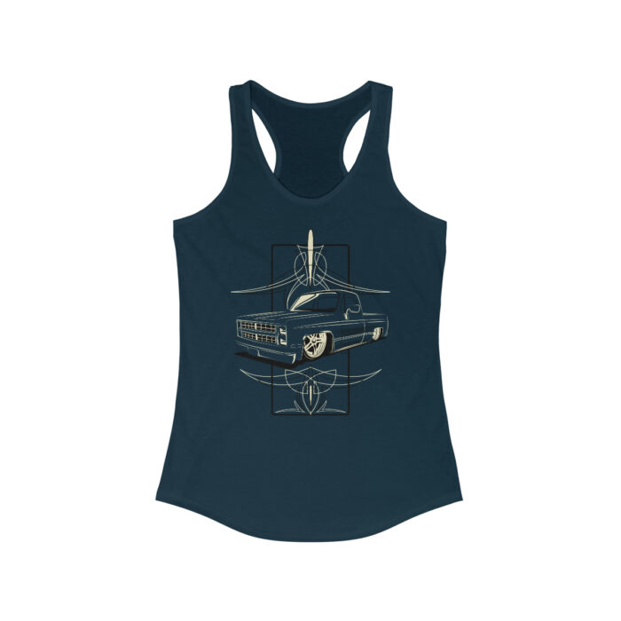 Squarebody with pinstriping logo,Women's Ideal Racerback Tank - Image 4