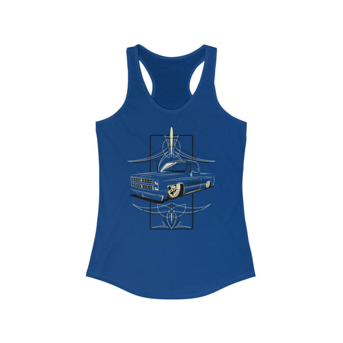 Squarebody with pinstriping logo,Women's Ideal Racerback Tank - Image 3
