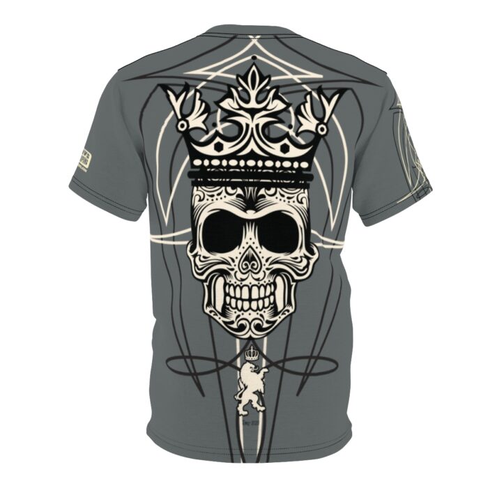 Skull Pinstriping Logo Unisex Cut & Sew Tee (AOP) - Image 9