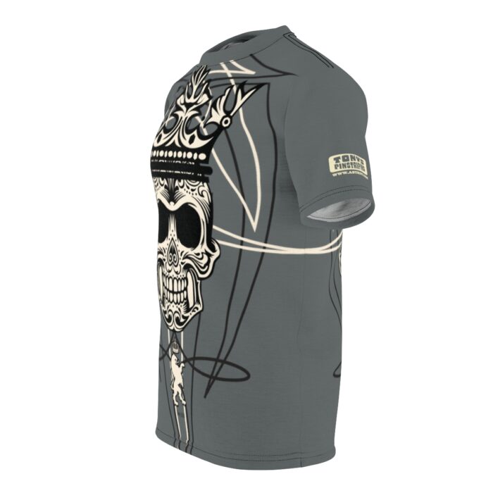 Skull Pinstriping Logo Unisex Cut & Sew Tee (AOP) - Image 10